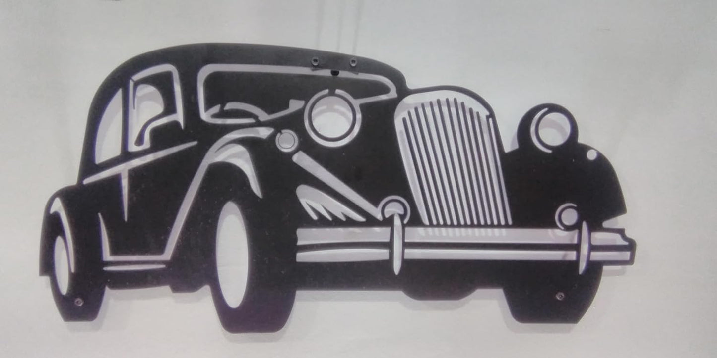 Vintage Araba Metal Duvar Dekoru