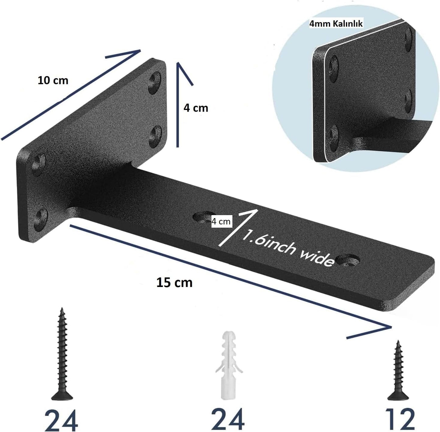 Raf Tutucu Braket - 15 Cm