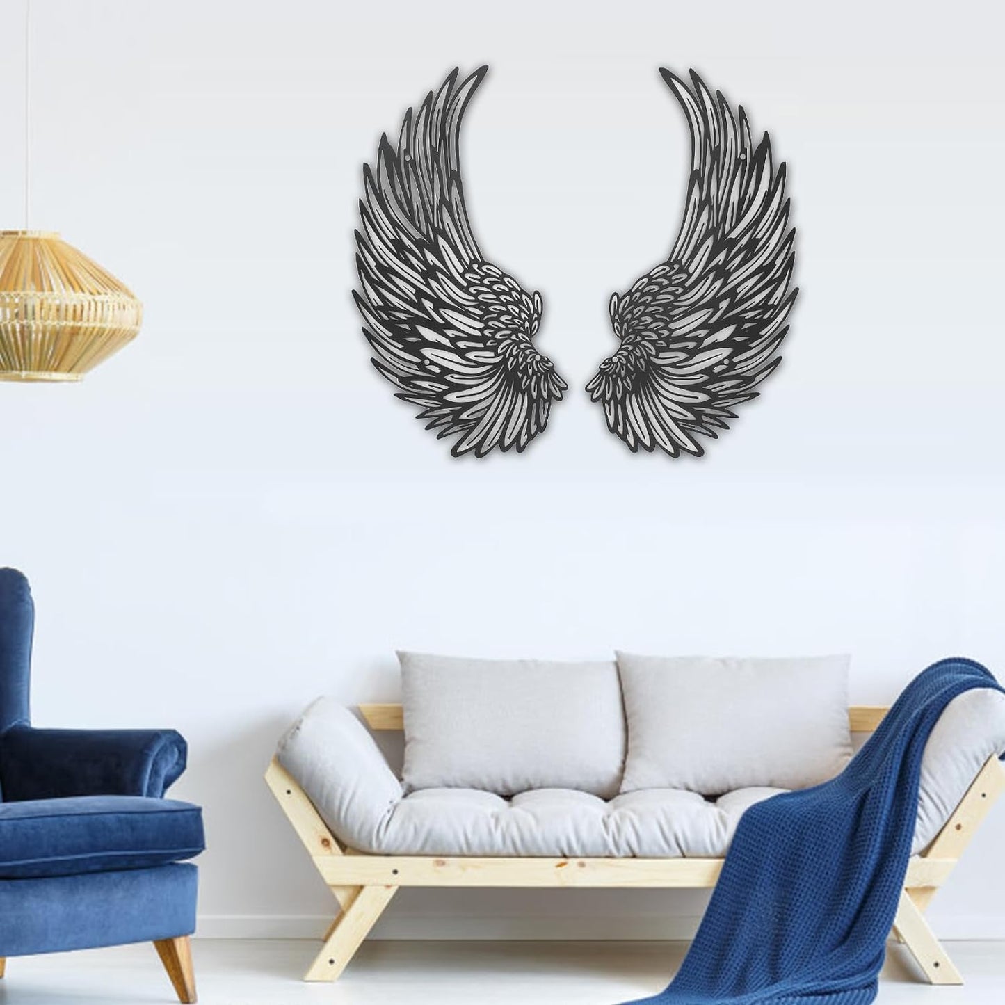 Metal Melek Kanatları Duvar Dekor